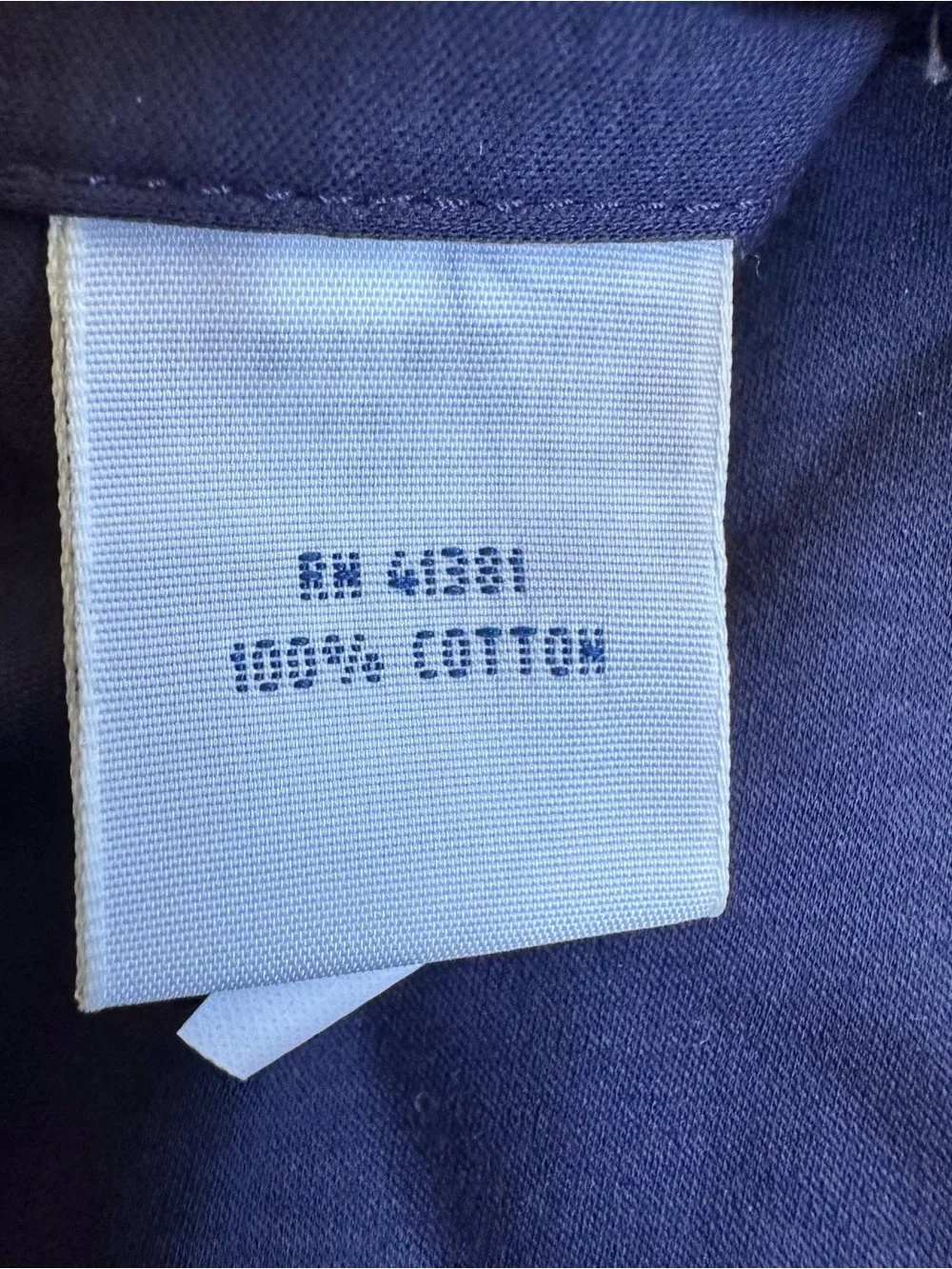 Polo Ralph Lauren Men's Classic Navy Smooth Cotton Dress Shirt Size Large